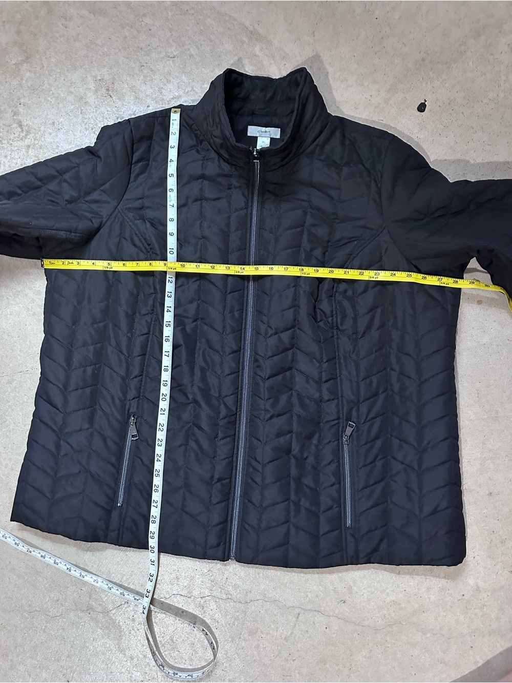 CJ Banks Women’s 3X Black Quilted Jacket Lightweight Full Zip Plus Size - Picture 8 of 13